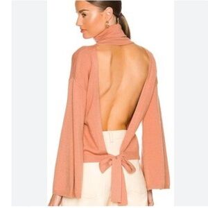 LPA Revolve Cybil pink backless turtleneck sweater size small